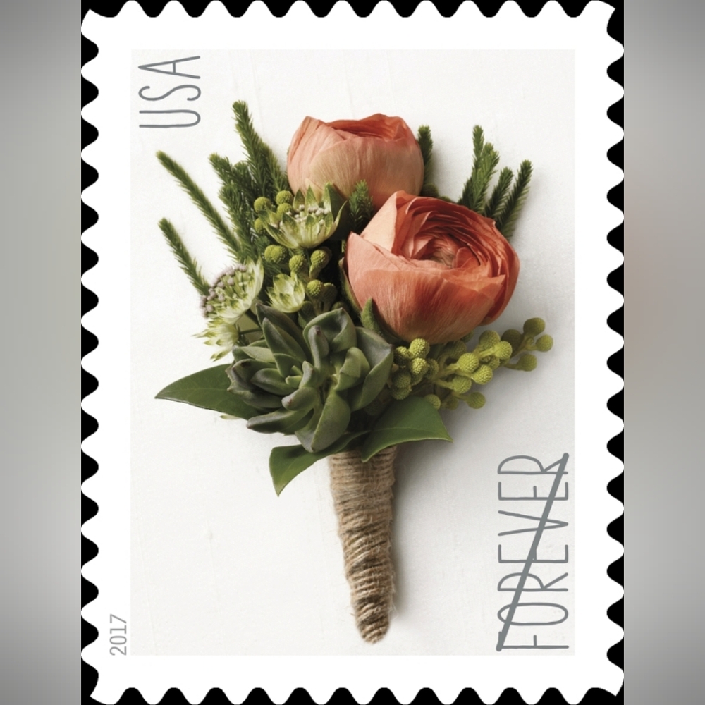 100 USPS Celebration Boutonniere Wedding‎ 2017 Forever First Class Postage Mail